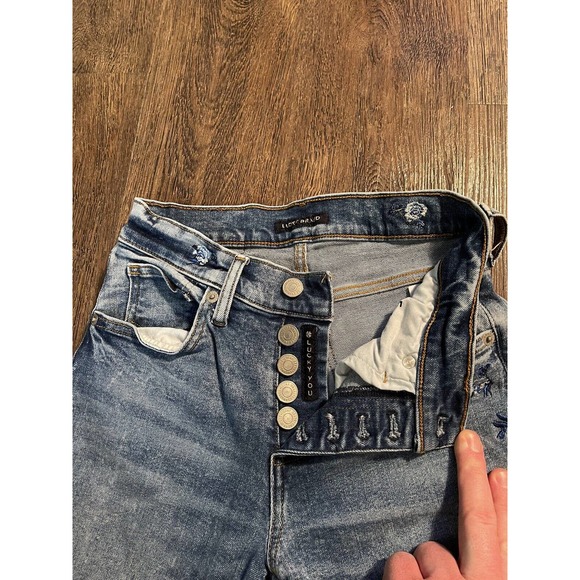 Lucky Brand Women's AVA Mid Rise Cropped Skinny Jeans Embroidered Size 0/25 - Picture 5 of 12